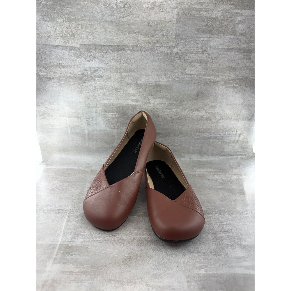 Xero Shoes Phoenix Leather Brown Minimalist Ballet Flats Women 9 Barefoot Shoes
